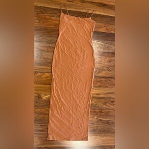 SKIMS Orange slip dress